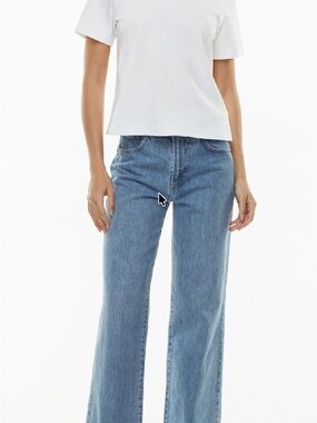 Denim Forum Farrah High-Rise Wide Leg Jeans in Ozone Bleu
